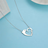 Lofaris Custom Anti-Oxidation Silver Heart Dolphin Name Necklace